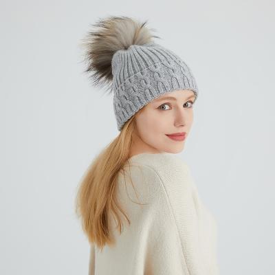 China 2021 Winter Fashion Rabbit Wool Ladies COMMON Pom Pom Knitted Hats Beanie for sale