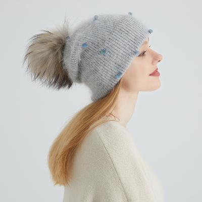 China JOINT Winter Women Fashion Hat Sequin Shiny Hats With Big Pom Pom for sale