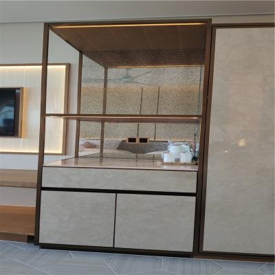 China PVD Plating High Quality Hotel Room Wall Frame Rack Decorative Stainless Steel Wall Shelving for sale