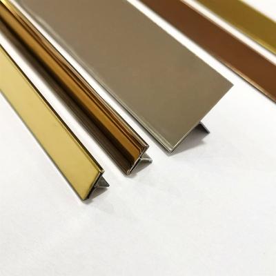 China Modern T8 T10 T12 Gold Mirror Finish 304 Stainless Steel T Profile for sale