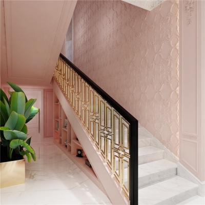 China Modern Style Light Luxury Gold Decoration Stainless Steel Handrails Matte Railings For Interior Staircase for sale