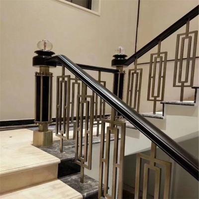 China Modern Cut or Hotel Restaurant Laser Pipe Design Stainless Steel Stairs Handrail Railing for sale