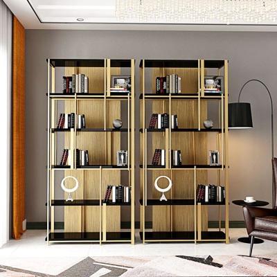 China Modern Modern Furniture Stainless Steel Shelf Office Multilayer Display Rack With Gold Color for sale