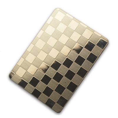 China Interior wall and ceiling decoration square design stainless steel checker 304 embossing plate for sale