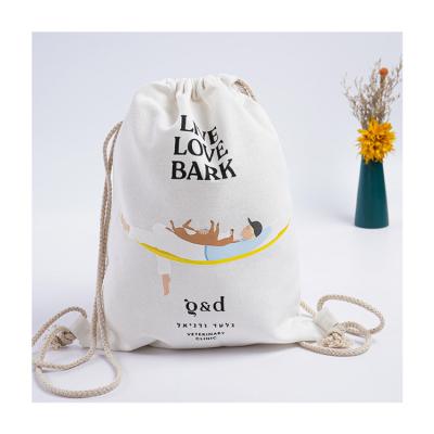 China Widely Used Rope Handle Premium Quality Cotton Drawstring Bags Eco Cotton Reusable Bag for sale