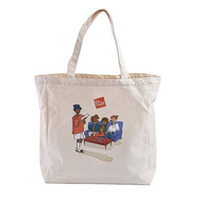 China High Quality Handled Cotton Shopping Bag Canvas Tote Natural Color Student Fashion Bag for sale