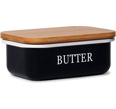 China Sustainable Galvanized Metal Butter Bin Dish Kitchenware Table for sale