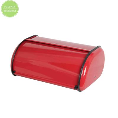 China Sustainable Metal Bread Bin For Kitchen Countertop Rolling Top Bread Bin FKB2231 for sale