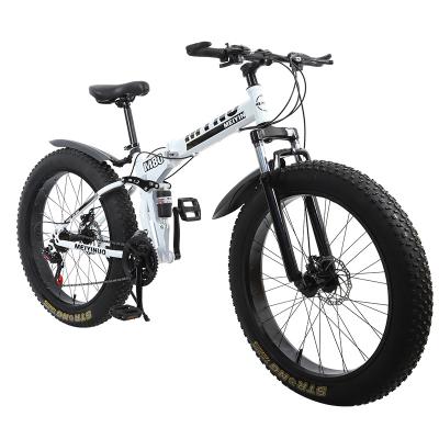 China Outdoor sports bicicleta new arrival mountain bike 21 speed 26 inch folding bike MTB dual disc brake cycle fat tire folding mountain bike for sale