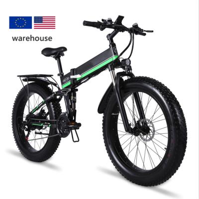 China Aluminum Alloy Eu Us Warehouse 26 Inch 4.0 Fat Tire Snow Ebike Foldable Mountain Bike 48v 1000w Folding Fat Tire E-Bike Electric Bike for sale