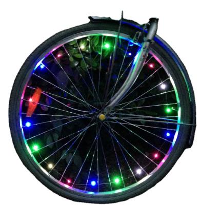 China Colorful waterproof ABS and copper wire bicicleta ciclo eletrico 2021 led bicycle lights mountain bike wheel string flashlight spoke wheel lamp bicycle wheel cycling light for sale