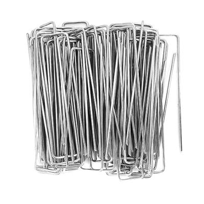 China Plastic Plant Roofs U Shaped Garden Nails Pins Landscape Stakes Pegs Durable Steel Anchors Spikes Landscape Edges Nails for sale