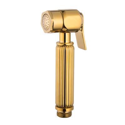 China Sefl-Cleaning Shiny Gold Premium Brass Handheld Bidet Sprayer for sale