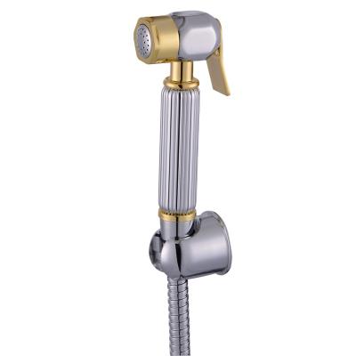 China Sefl-Cleaning Hot Selling Shiny Golden Silver Premium Brass Handheld Bidet Sprayer for sale