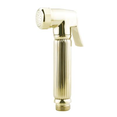 China Sefl-Cleaning China 2021 Premium Gold Shining Shattaf Brass Handheld Bidet Sprayer for sale