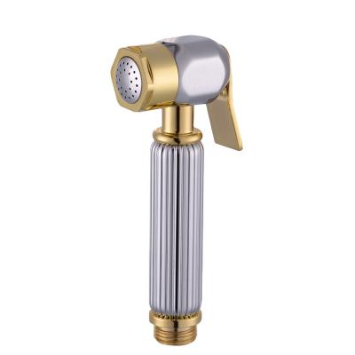 China Sefl-cleaning good quality golden silver shiny bidet premium brass handheld sprayer for sale