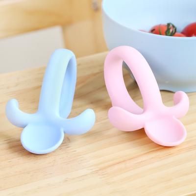 China BPA Free Toddler Babies BPA Free Kids Feeding Training Baby Spoon Silicon for sale