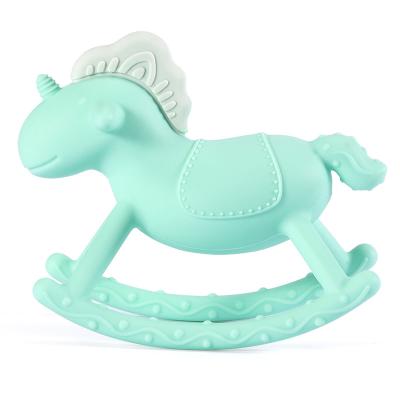 China Wholesale Soft Non-Toxic Silicone Baby Training Teether Kids 3D Unicorn Animal TeethersToy for sale