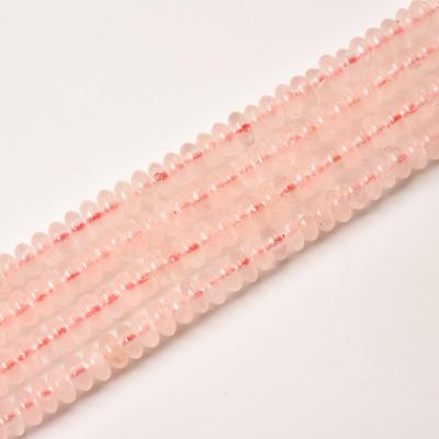 China DIY Necklace Bracelet Making Strand 2x4mm Rondelle Stone Beads Natural Rose Quartz Gemstone Heishi Beads DIY Necklace Loose Natural Abacus Stone Beads B-219-8 for sale