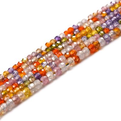 China DIY Jewelry Making Hot Sale 2x3mm Faceted Rondelle Zircon Beads for diy Jewelry Necklace Bracelets Earrings Making Abacus Beads for sale