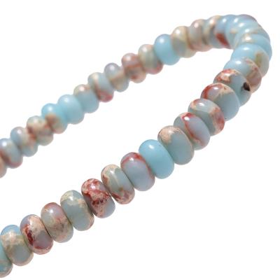 China Handmade 5x8MM Abacus Emperor Blue Sediment Rondelle Spacer Stone Beads for Jewelry Making JL- 334 for sale