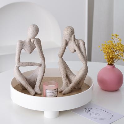 China Office Indoor Sandstone Europe Home Decorations Personality Living Room Figure Furnishing Abstract Resin Craft for sale