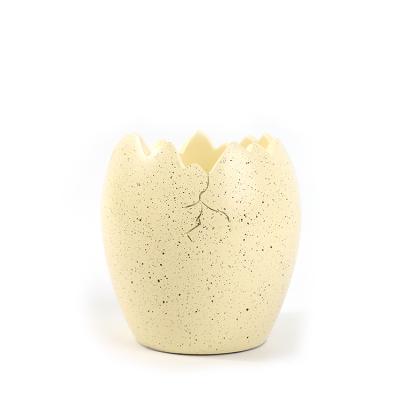 China Handmade Wholesale Stationery Pen Round Cup White Pencil Dinosaur Egg Desktop Holder for sale