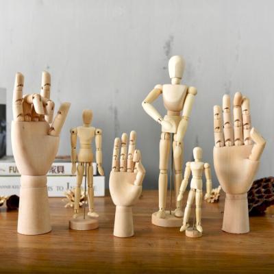 China Factory Wholesale Jiteda Art Wooden Man Movable Puppet Wooden Decoration Global Wooden Man Decoration Hand Joint for sale