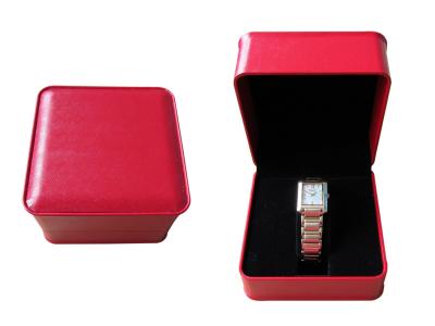 China Red Plastic Watch Boxes in Leatherette Paper for sale