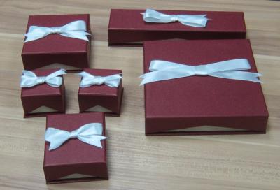 China Red Paper Jewelry Boxes with ribbon, Paper Gift/Presentation Boxes for sale