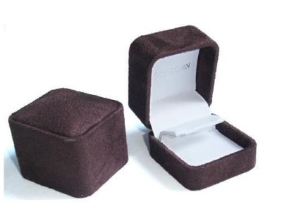 China Brown color Velvet Jewelry Boxes for sale