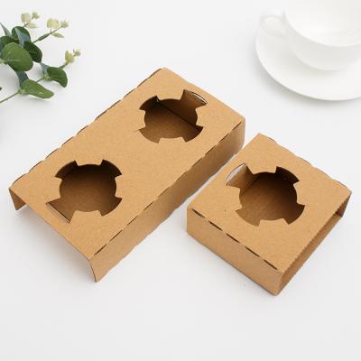 China Beverage Take Out Disposable Cup Holder Milk Tea Coffee Beverage Packaging Wrapping Paper Single Takeout Four Double Cup Holder for sale