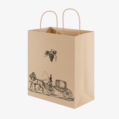 China Recyclable Paper Craft Take Away Bags, Brown Take Away Paper Bags, Delivery Paper Take Away Bags for sale