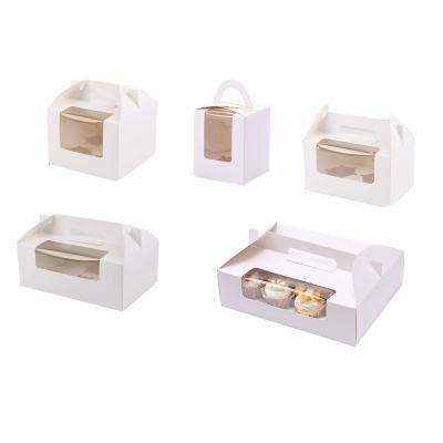 China Transparent windows containers cake takeaway paper box packaging for food restaurant takeaway packaging for sale