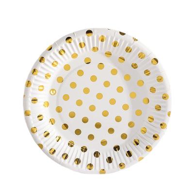 China Fancy Wrapping Paper Disposable Dishes Disposable Paper Plates For Wedding Wedding Dinner Dishes Set Disposable for sale