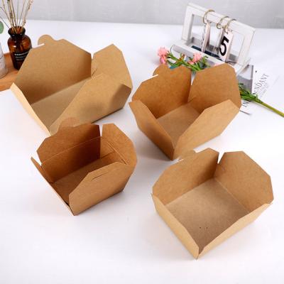 China Recycled Materials Wholesale Lunch Dinner Take Out Boxes Fast Food Boxes Kraft Paper Take Out Boxes for sale