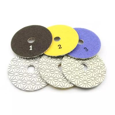 China Easy Hot Sale 3 Steps Stone Ganite Marble Engineered Three Step Polishing Pad Diamond Polishing Pads for sale