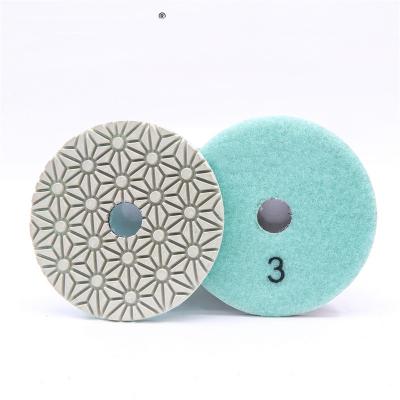 China Easy Supper Flexible 3 Steps Diamond Polishing Pads Ganite Marble Engineered Floor Stone Three Step Polish Pad for sale