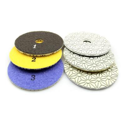 China Mojing 3 Steps Stone Easy Diamond Polishing Pads Engineered Three Step Polish Pad for sale