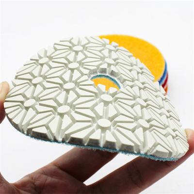 China Easy Hot Sale Ganite Stone 3 Steps Diamond Polishing Pads Three Step Marble Engineered Polishing Pad for sale