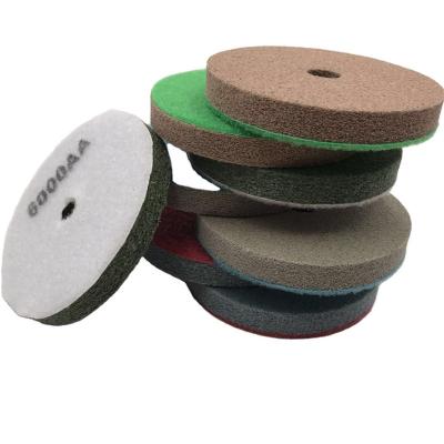 China Granite Polishing Accept Custom Sizes 3 Inch 80MM Diamond Sponge Polishing Pad Marble Wet Tool Quartz Stone Floor Polishing Pads for sale