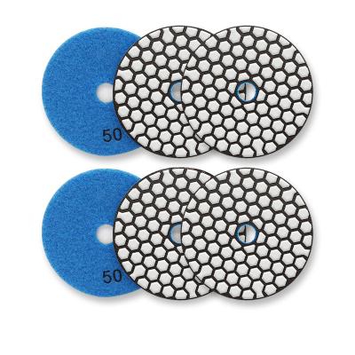 China Custom Size 80mm 3 Inch Disc Resin Bond Flexible Marble Diamond Dry Polishing Pads For Sanding Granite Easy for sale