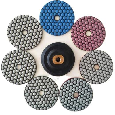 China Easy custom size 4 inc. 100 Mm Resin Pad Granite Diamond Dry Polishing Tools Floor Flexible Polishing Pad for sale