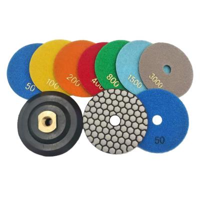 China Easy custom size 4 inc. 100 Mm Super Quartz Marble Granite Flexible Diamond Pads Polish Floor Polishing Tools for sale