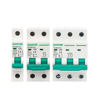 China C Suntree Air Circuit Breakers 2Pole 3p miniature ac mcb electric breaker price for sale