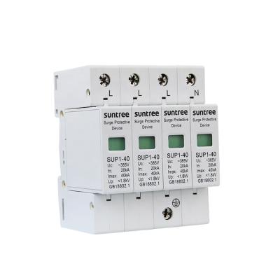 China Suntree SPD 3P+N Manufacturer AC Surge Protection Device SPD 4 Poles Surge Thunder Arrester SUP1 for sale