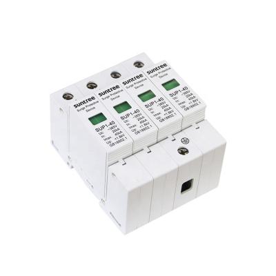 China suntree 1 2 3 4 Pole 380 Volt AC SPD White Lighting Arrester Surge Protector Electronic Device SUP1 for sale