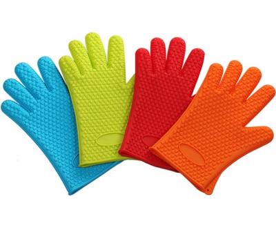 China Non-stick Silicone BBQ Baking Glove Cooking Mitts With Heart-shaped Point for sale