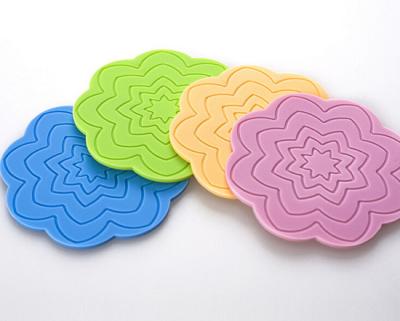 China Beautiful Flower Shaped Silicone Tea Coffee Cup Coaster/Red Wine Glass Coaster/Cup Mat for sale