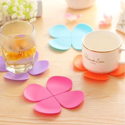 China FDA Standard High Quality Custom Flower shaped Recycle Silicon Cup coaster for sale